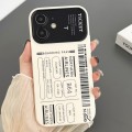 For iPhone 12 Ticket Pattern Large Window TPU Phone Case(White)