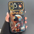 For iPhone 15 Pro Astronaut Pattern Large Window TPU Phone Case(Orange)