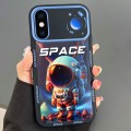 For iPhone X / XS Astronaut Pattern Large Window TPU Phone Case(Blue)