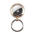 For Airtag Tracking Locator Electroplated Protective Case with Keychain(Gold)