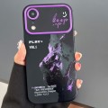 For iPhone XR Scenery Pattern Large Window TPU Phone Case(Purple Snow Mountain)