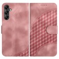 For Samsung Galaxy A15 YX0060 Elephant Head Embossed Phone Leather Case with Lanyard(Pink)