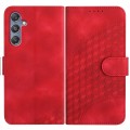 For Samsung Galaxy M34 YX0060 Elephant Head Embossed Phone Leather Case with Lanyard(Red)