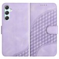 For Samsung Galaxy A34 5G YX0060 Elephant Head Embossed Phone Leather Case with Lanyard(Light Purple