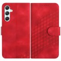 For Samsung Galaxy A34 5G YX0060 Elephant Head Embossed Phone Leather Case with Lanyard(Red)