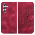 For Samsung Galaxy A54 5G YX0060 Elephant Head Embossed Phone Leather Case with Lanyard(Rose Red)