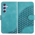 For Samsung Galaxy A54 5G YX0060 Elephant Head Embossed Phone Leather Case with Lanyard(Light Blue)