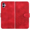 For Samsung Galaxy A04e YX0060 Elephant Head Embossed Phone Leather Case with Lanyard(Red)