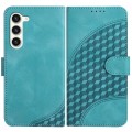 For Samsung Galaxy S23+ 5G YX0060 Elephant Head Embossed Phone Leather Case with Lanyard(Light Blue)