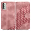 For Samsung Galaxy M13 India/F13 YX0060 Elephant Head Embossed Phone Leather Case with Lanyard(Pink)