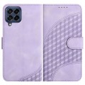 For Samsung Galaxy M53 5G YX0060 Elephant Head Embossed Phone Leather Case with Lanyard(Light Purple