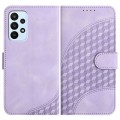 For Samsung Galaxy A23 4G YX0060 Elephant Head Embossed Phone Leather Case with Lanyard(Light Purple