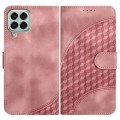 For Samsung Galaxy M33 5G Global YX0060 Elephant Head Embossed Phone Leather Case with Lanyard(Pink)