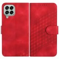 For Samsung Galaxy M33 5G Global YX0060 Elephant Head Embossed Phone Leather Case with Lanyard(Red)