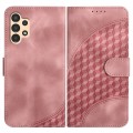 For Samsung Galaxy A13 4G YX0060 Elephant Head Embossed Phone Leather Case with Lanyard(Pink)