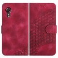 For Samsung Galaxy Xcover 5 YX0060 Elephant Head Embossed Phone Leather Case with Lanyard(Rose Red)