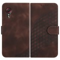 For Samsung Galaxy Xcover 5 YX0060 Elephant Head Embossed Phone Leather Case with Lanyard(Coffee)