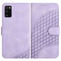 For Samsung Galaxy A41 YX0060 Elephant Head Embossed Phone Leather Case with Lanyard(Light Purple)