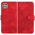 For Samsung Galaxy A22 5G YX0060 Elephant Head Embossed Phone Leather Case with Lanyard(Red)