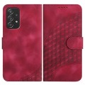 For Samsung Galaxy A52 4G/5G YX0060 Elephant Head Embossed Phone Leather Case with Lanyard(Rose Red)
