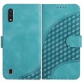 For Samsung Galaxy A01/M01 YX0060 Elephant Head Embossed Phone Leather Case with Lanyard(Light Blue)