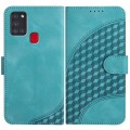 For Samsung Galaxy A21s YX0060 Elephant Head Embossed Phone Leather Case with Lanyard(Light Blue)