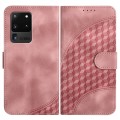 For Samsung Galaxy S20 Ultra 5G YX0060 Elephant Head Embossed Phone Leather Case with Lanyard(Pink)