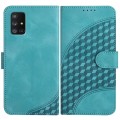 For Samsung Galaxy A71 5G YX0060 Elephant Head Embossed Phone Leather Case with Lanyard(Light Blue)