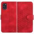 For Samsung Galaxy A31 YX0060 Elephant Head Embossed Phone Leather Case with Lanyard(Red)