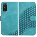 For Samsung Galaxy S20 YX0060 Elephant Head Embossed Phone Leather Case with Lanyard(Light Blue)