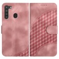 For Samsung Galaxy A21 EU Version YX0060 Elephant Head Embossed Phone Leather Case with Lanyard(Pink