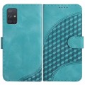 For Samsung Galaxy A71 4G YX0060 Elephant Head Embossed Phone Leather Case with Lanyard(Light Blue)