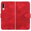 For Samsung Galaxy A50/A50s YX0060 Elephant Head Embossed Phone Leather Case with Lanyard(Red)