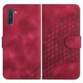 For Samsung Galaxy Note10 YX0060 Elephant Head Embossed Phone Leather Case with Lanyard(Rose Red)