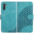 For Samsung Galaxy Note10 YX0060 Elephant Head Embossed Phone Leather Case with Lanyard(Light Blue)