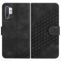 For Samsung Galaxy Note10+ YX0060 Elephant Head Embossed Phone Leather Case with Lanyard(Black)