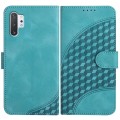 For Samsung Galaxy Note10+ YX0060 Elephant Head Embossed Phone Leather Case with Lanyard(Light Blue)