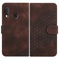 For Samsung Galaxy A20e/A10e YX0060 Elephant Head Embossed Phone Leather Case with Lanyard(Coffee)