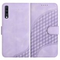 For Samsung Galaxy A70 YX0060 Elephant Head Embossed Phone Leather Case with Lanyard(Light Purple)