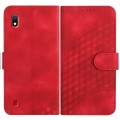 For Samsung Galaxy A10/M10 YX0060 Elephant Head Embossed Phone Leather Case with Lanyard(Red)