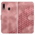 For Samsung Galaxy A20/A30 YX0060 Elephant Head Embossed Phone Leather Case with Lanyard(Pink)
