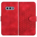 For Samsung Galaxy S10e YX0060 Elephant Head Embossed Phone Leather Case with Lanyard(Red)