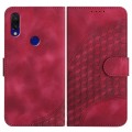 For Xiaomi Redmi 7 YX0060 Elephant Head Embossed Phone Leather Case with Lanyard(Rose Red)