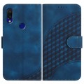 For Xiaomi Redmi 7 YX0060 Elephant Head Embossed Phone Leather Case with Lanyard(Royal Blue)