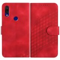 For Xiaomi Redmi 7 YX0060 Elephant Head Embossed Phone Leather Case with Lanyard(Red)