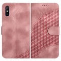 For Xiaomi Redmi 9A/9AT/9i YX0060 Elephant Head Embossed Phone Leather Case with Lanyard(Pink)