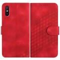 For Xiaomi Redmi 9A/9AT/9i YX0060 Elephant Head Embossed Phone Leather Case with Lanyard(Red)