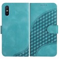 For Xiaomi Redmi 9A/9AT/9i YX0060 Elephant Head Embossed Phone Leather Case with Lanyard(Light Blue)