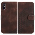 For Xiaomi Redmi 9A/9AT/9i YX0060 Elephant Head Embossed Phone Leather Case with Lanyard(Coffee)