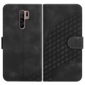 For Xiaomi Redmi 9/9 Prime/Poco M2 YX0060 Elephant Head Embossed Phone Leather Case with Lanyard(Bla